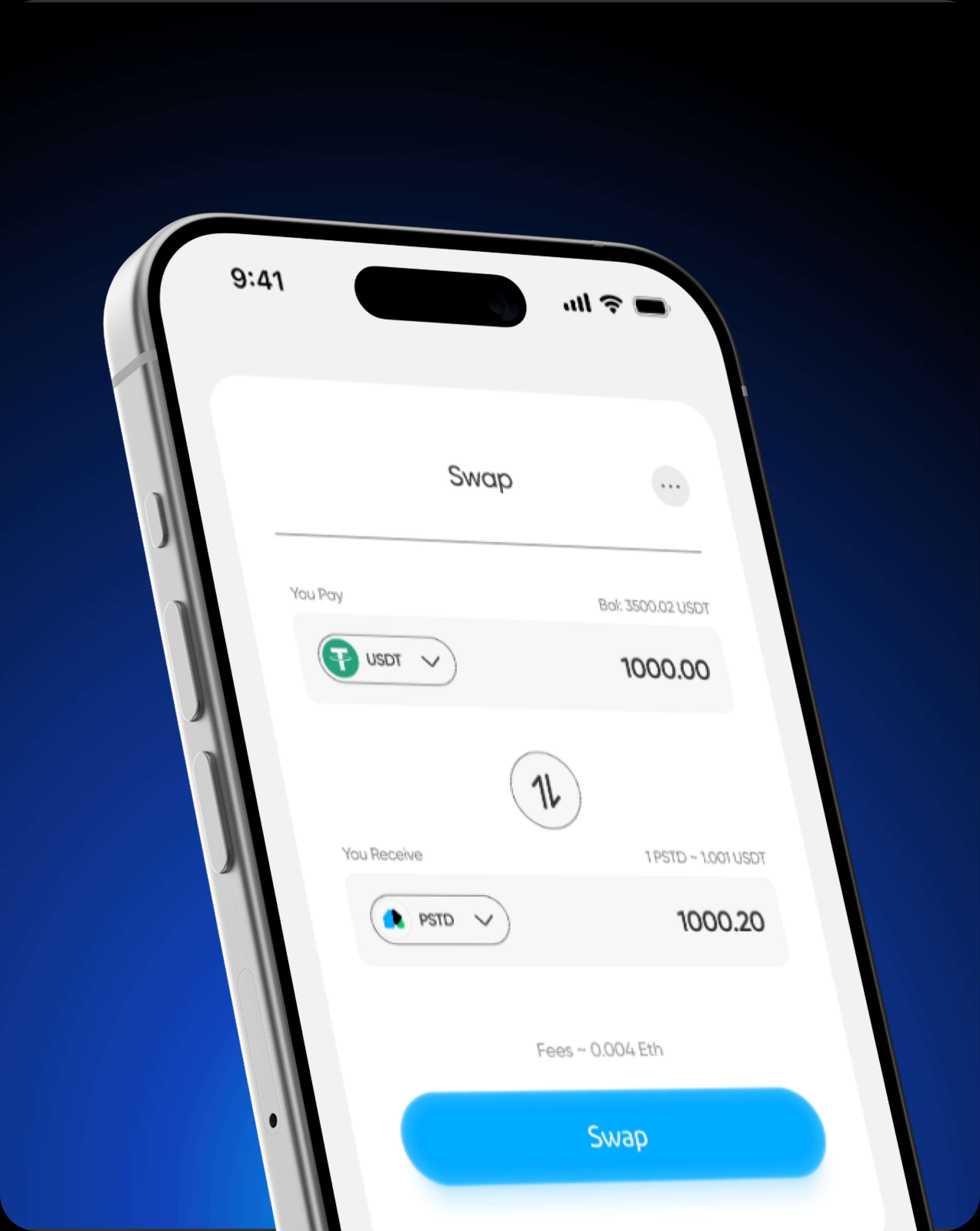 Token swap interface